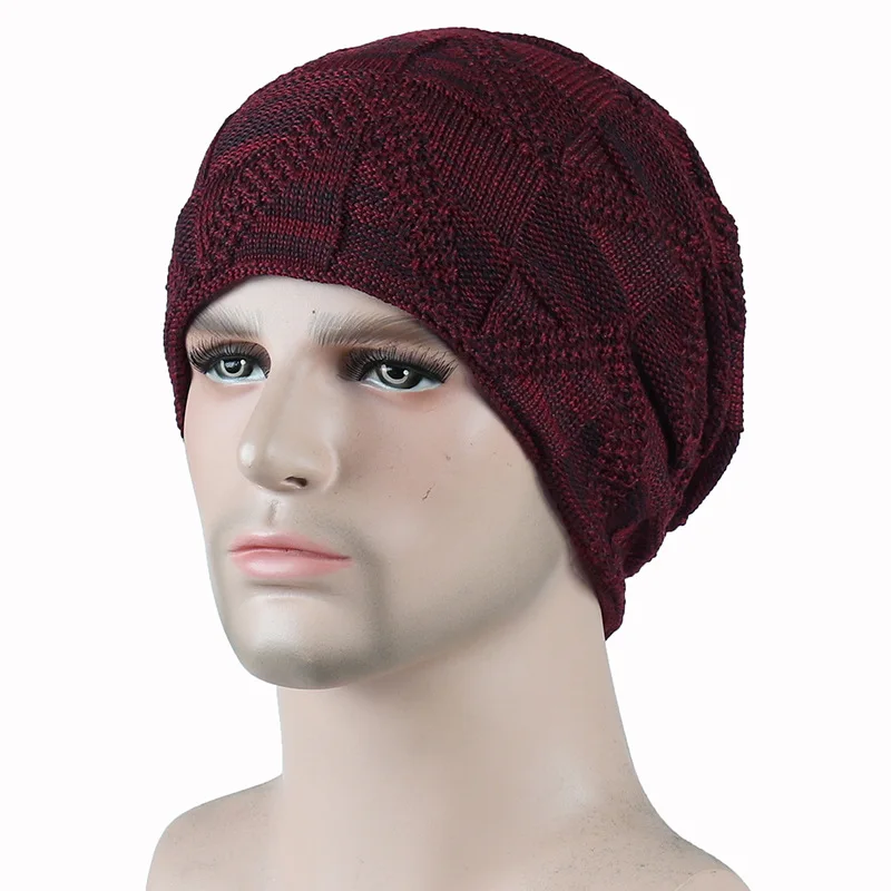 Стильные зимние шапки Skullies Beanies, Мужская Толстая теплая шапка, толстая мужская шапка, мужские зимние шапки, вязаные шапки mujer invierno