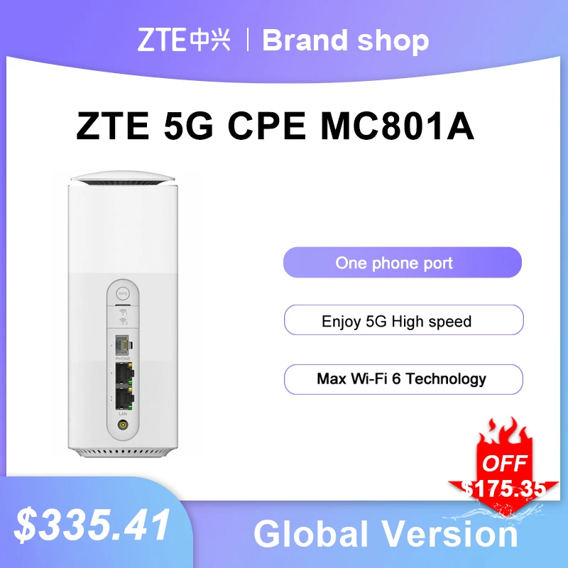 Global Version ZTE MC801A Wifi 6 Router 5G CPE wifi repeater 5ghz SDX55