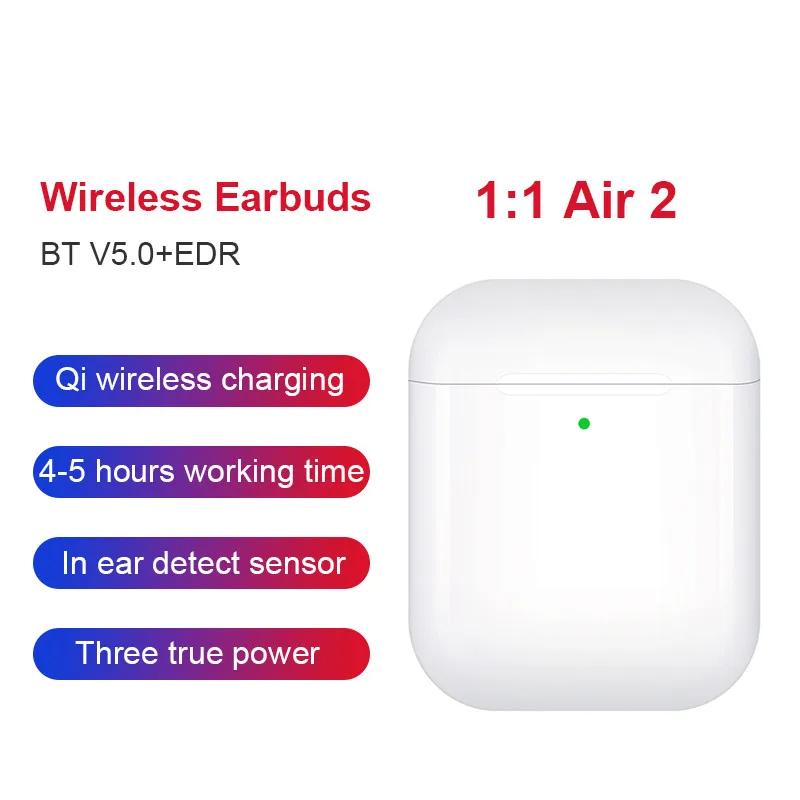 Baratos Nuevo aire 2 TWS auricular Bluetooth Pk W1 inteligente Sensor de Control de auriculares Pop de carga inalámbrica Pk i500 i200 i100 i12 i80 i9000 TWS