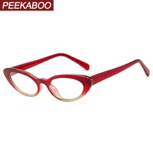 Peekaboo маленькие овальные очки женские кошачий глаз tr90 оправа винтажные черные прозрачные оптические очки ацетат прозрачные линзы синий красный