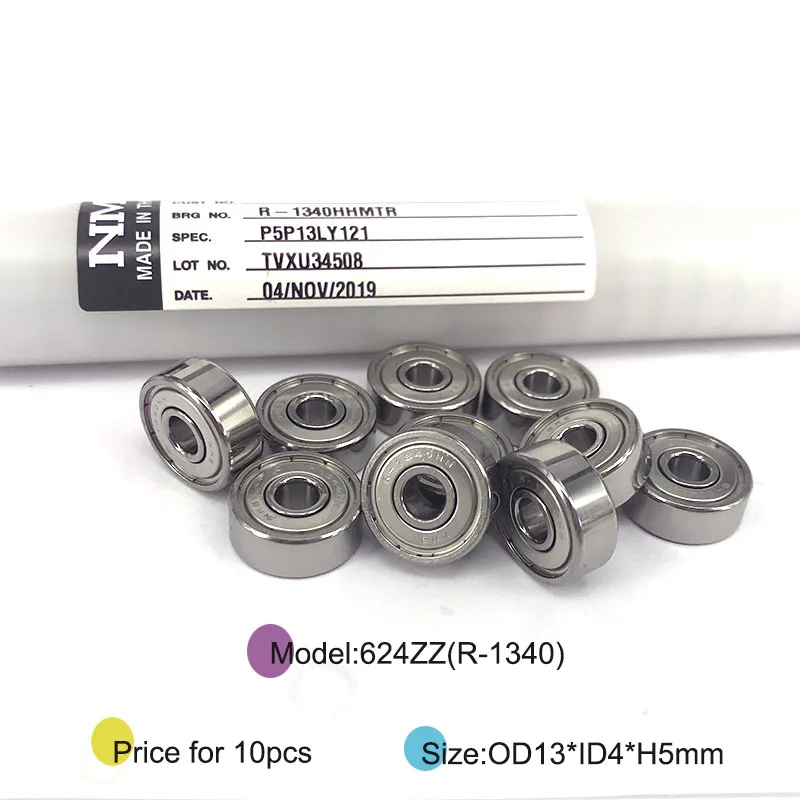 WEDM Pulley Bearing 624 ID4*OD13*W5mm NMB Small Groove Ball for High Speed EDM Wire Cutting Machine