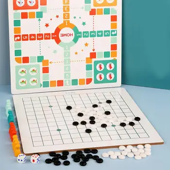 

1 Set Versatile Game Chess Flying Chess Five-in-a-row Chess Interactive Game Board Toy Educational Plaything