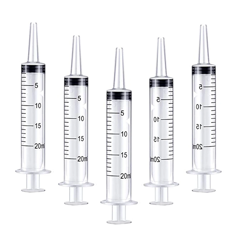 5Pcs20MLPlasticSyringeLiquidMeasuringSyringewithMeasurementfor