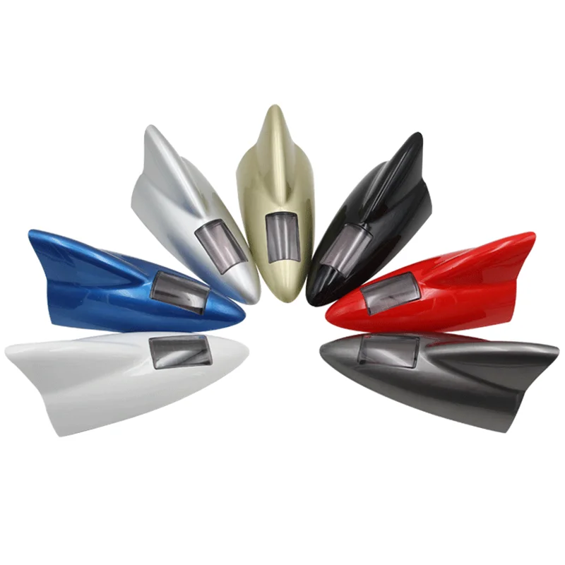 Car Shark Fin Antenna Energia Solare Led Avvertimento Fanale Posteriore Car Roof Antenna Decor Fanale Posteriore