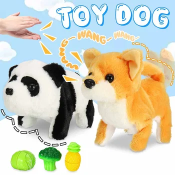 

Electronic Robot Dog Kid Interactive Plush Toy Interactive Barking Stand Walk Electronic Toy Pet Birthday Gift for Children