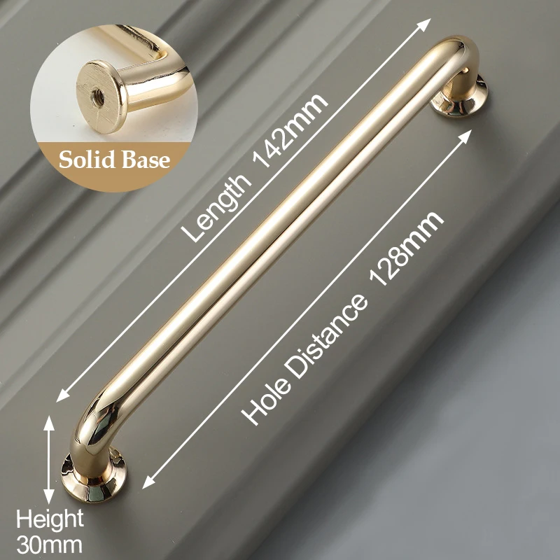 KAK Zinc Alloy Bright Gold Cabinet Pulls Light Luxury Stylish Kitchen Handles for Furniture Drawer Knobs Cabinet Hardware - Цвет: Handle-6055-128BG