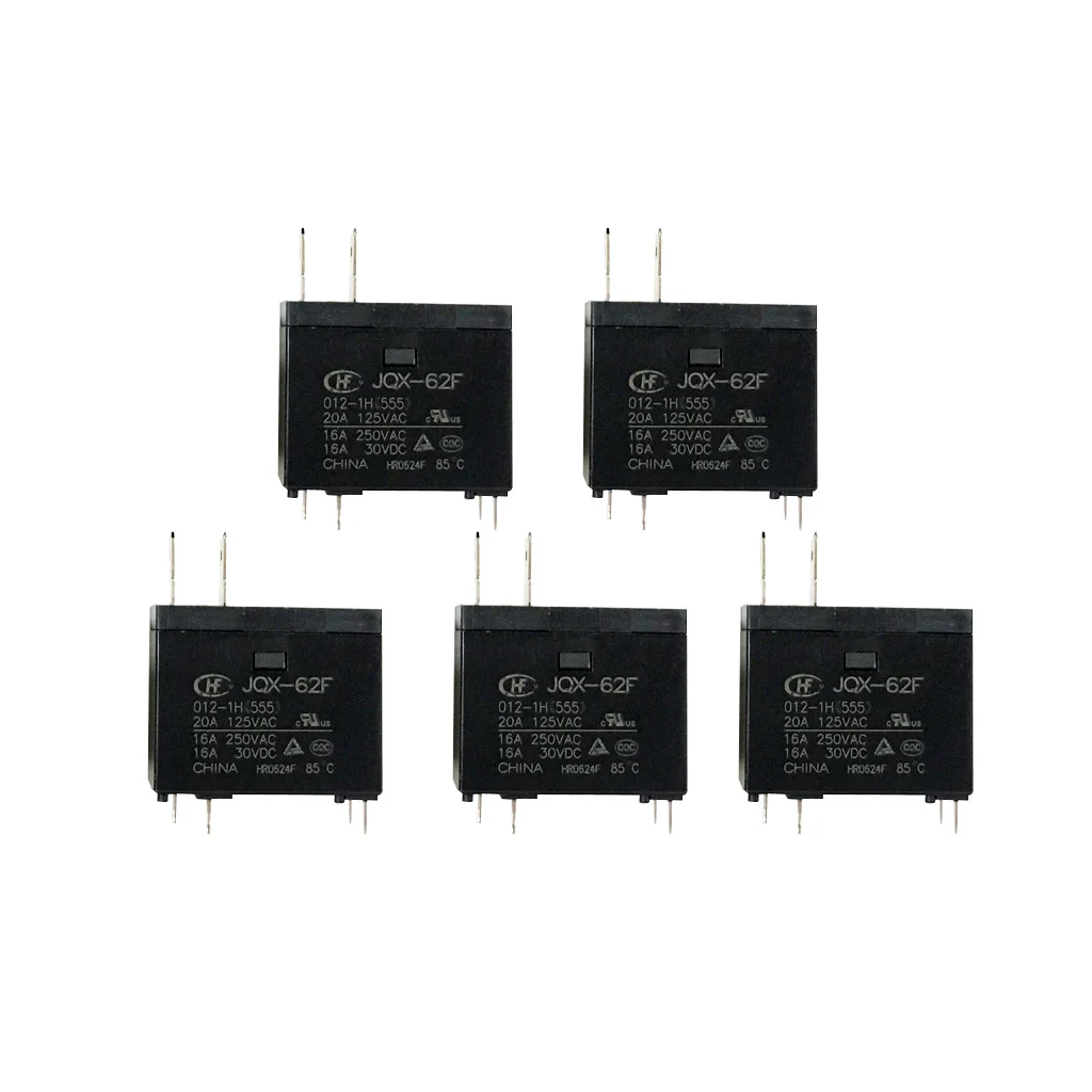 5 Pieces JQX-62F-012-1H Water Heater Microwave Oven Relay Coil 12VDC