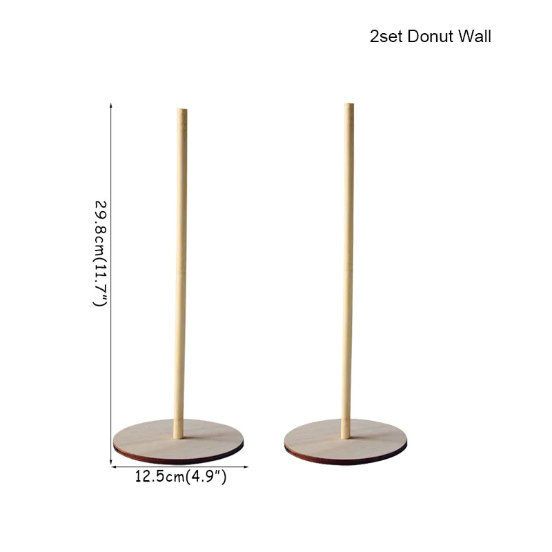 2pcs Donut Wall WEIGAO деревянные пончики настенные подставки пончики подставка для досок Висячие пончики украшение свадебного стола принадлежности для дня рождения - Цвет: 2pcs Donut Wall