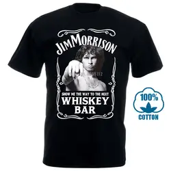 Футболка мужская модная футболка Jim Morrison Show Me The Way To Next Whiskey Bar Doors логотип Футболка мужская повседневная рубашка