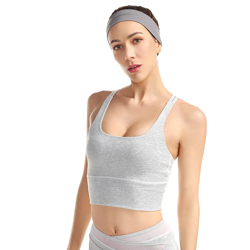 New bra with shock-proof back lady vest and sexy strap underwear chest pad Gym Shirt Vest |