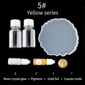 

Resin Casting Coaster Pigment Molds Kit Geode Agate Epoxy Coaster Mold Art Craft DXAA