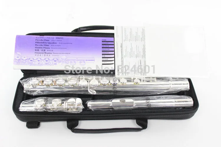 Brand-Flute-Instruments-YFL-211-SL-C-16-Hole-Obturator-E-Key-Nickel-Plated-Flute-Silver