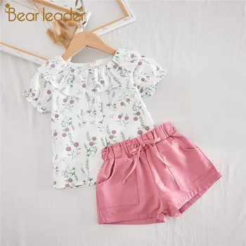 

Bear Leader Girls Set Girl Fashion Print Summer Kids T-shirt Pants Children's Suit Little Girl Clothes Girls Boutique Outfits