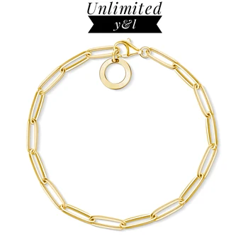 

6MM Golden Link Chain Charm Bracelets 2020 Summer New Gift for Women Men Thomas 925 Sterling Silver Fashion Jewelry Acessories
