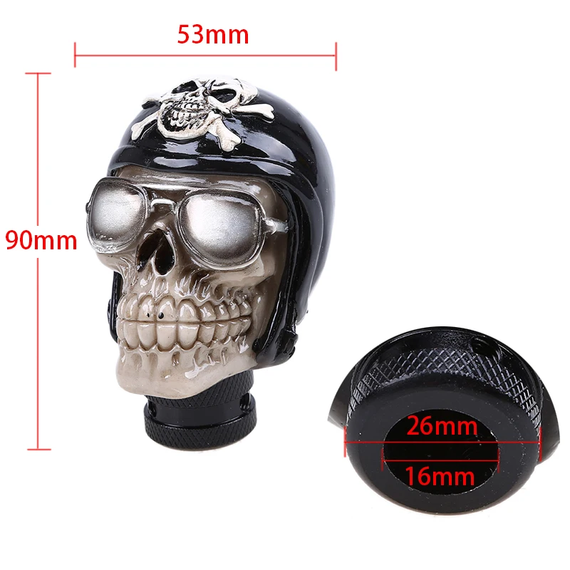 Pommeau de levier de vitesse Skull Racing, ajustement universel, levier de  transmission manuelle, anciers de vitesse, décoration d'accessoires  intérieurs de voiture - AliExpress