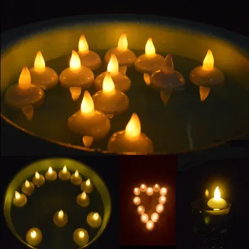 

12pcs For Party Flameless Electronic Waterproof Candle Lamp Float On Water Led Plastic Floating Tea Lights Battery Operated Z