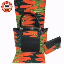 SISI Новое поступление африканская восковая Сумочка, африканская печать сумка с настоящая вощеная ткань Анкара 6 ярдов хлопок для шитья