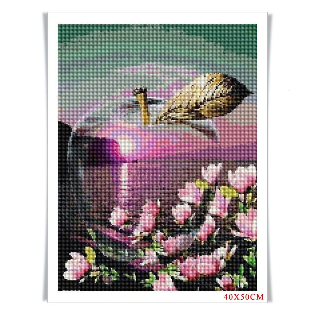 AZQSD DIY 5D Diamond Painting Apple Flower Full Drill Home Decoration Diamond Embroidery Mosaic Floral Handmade Gift Full Kits