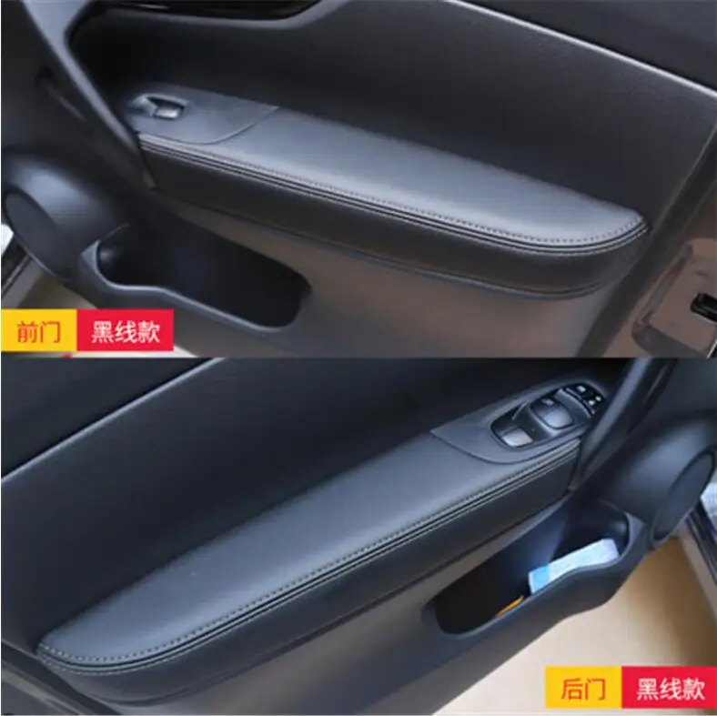 

For Nissan Qashqai J11 2016 2017 2018 2019 Interior PU Door Armrest Surface Cover Trim Panel Guards Car Styling