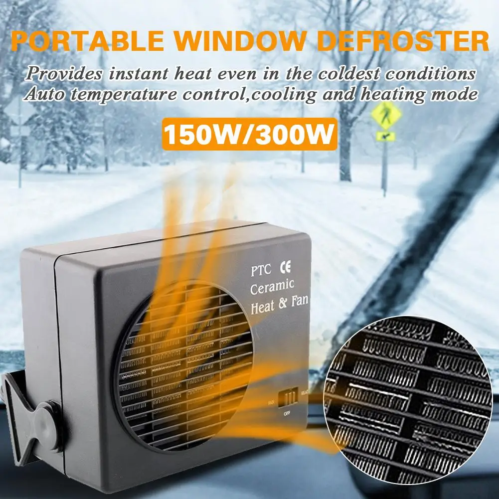 300 W/150 W 12V авто автомобиль грузовик миниатюрный вентиляторный отопитель с Портативный окна автомобиля нагреватель стекол автомобильных электрических нагревательных вентиляторов мгновенный нагрев