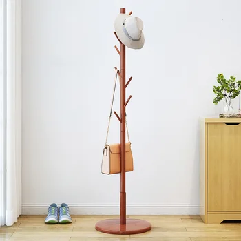 

Solid Wood Disc Multifunctional Hall Floor Hanger Simple Clothes Rack Bedroom Study Clothing Rack Bedroom Furniture Coat Rack
