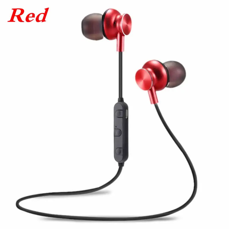 Red M6 беспроводные Bluetooth наушники водонепроницаемые спортивные магнитные наушники Висячие шеи стерео наушники - Цвет: Red