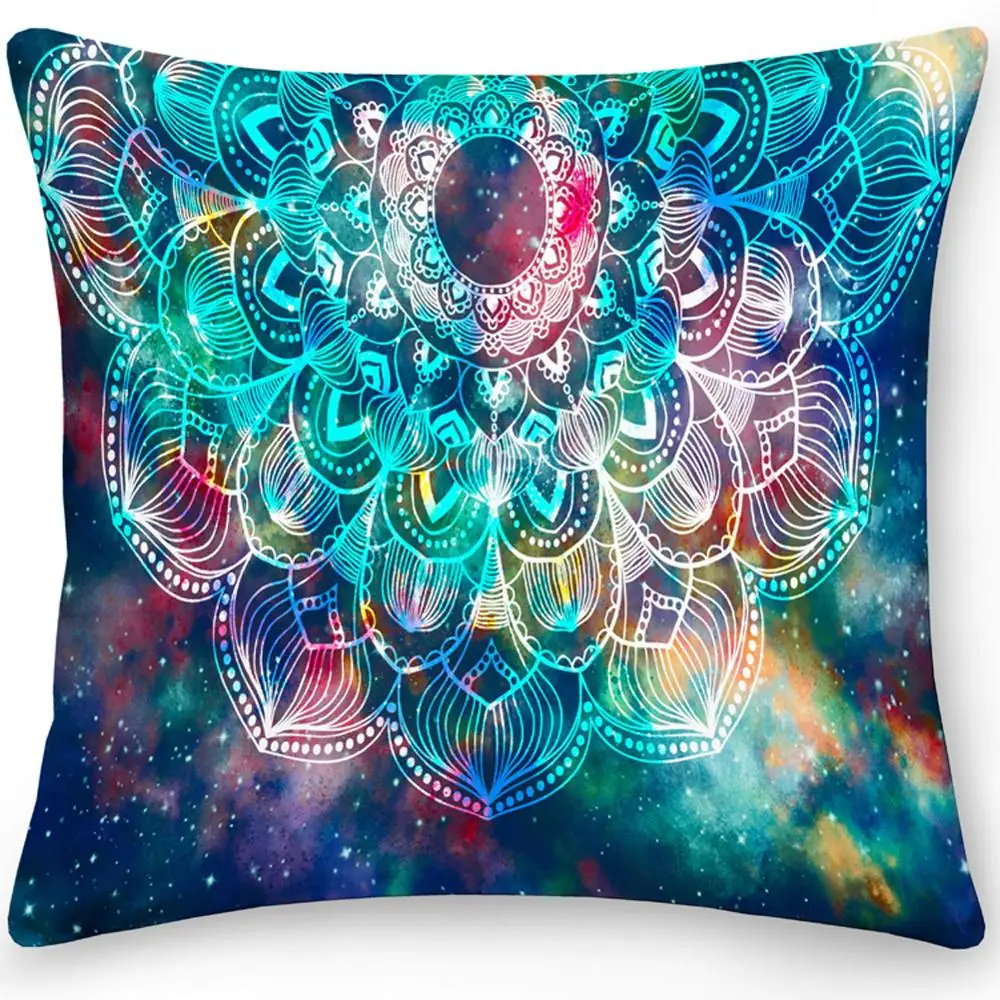 Double Side Mandala Decorative Pillow Case Polyester Square Cushion Cover Throw Pillow Office Sofa Pillow Home