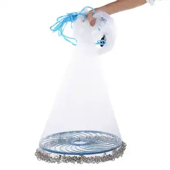

360/480cm Hand Throwing Fishing Net Cast Net with Flying Disc High Strength Nylon Fly Cast Fishing Net Throw Net Fishing Tools