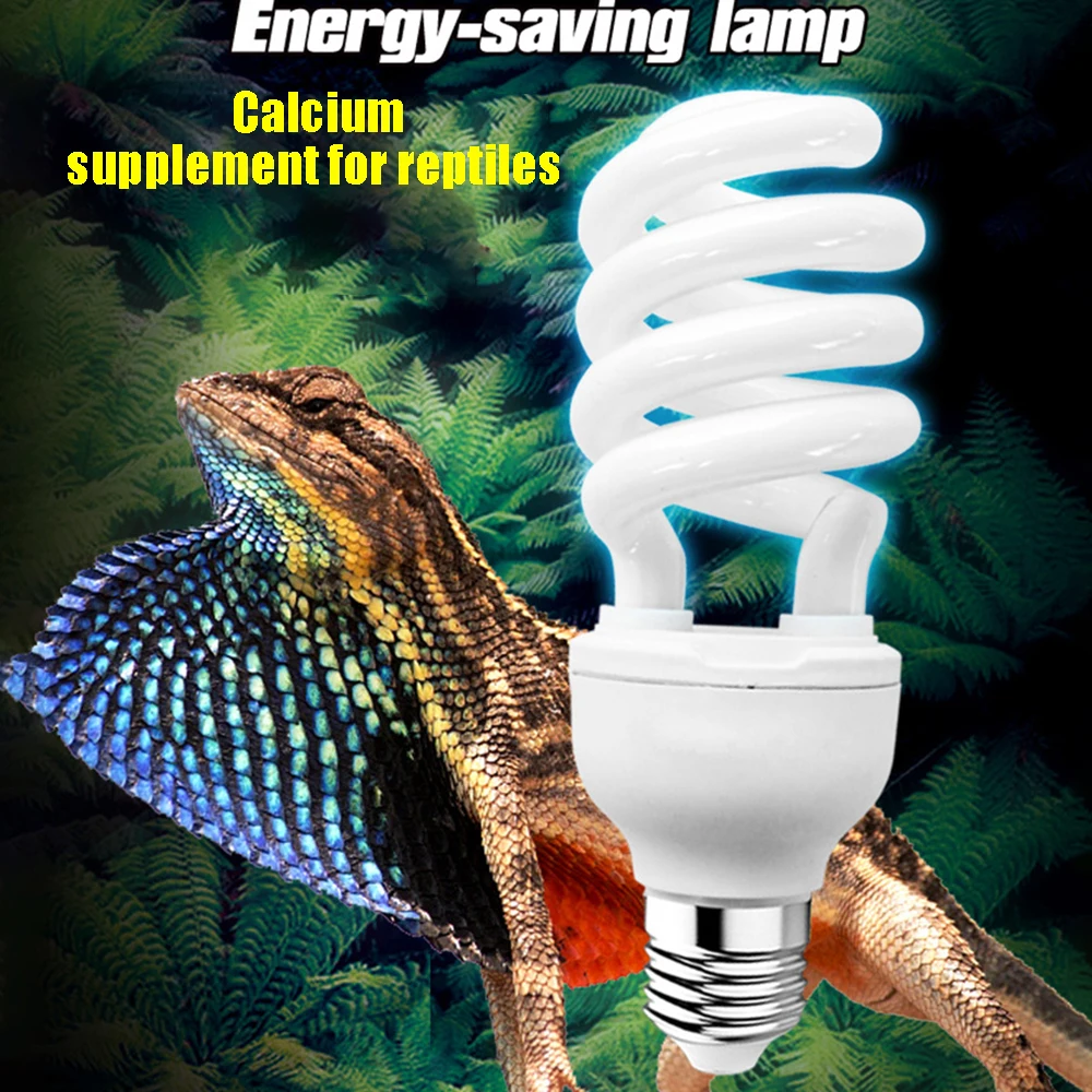 Bombilla de lámpara para reptiles y tortugas, luz de ahorro de energía de 13w y 26w para reptiles, serpiente, lagarto Lguanas, de calor y calcio, UVB 5,0 10,0