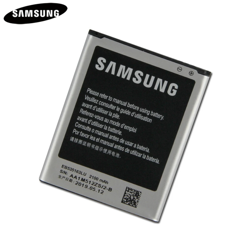 Оригинальная сменная батарея EB535163LU для samsung I9082 Galaxy Grand DUOS I9080 I879 I9118 i9060 натуральная батарея 2100 мАч