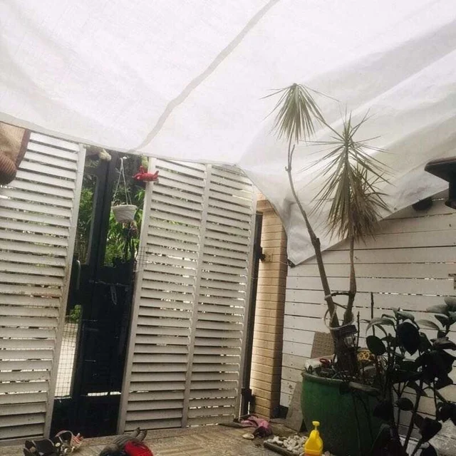 0,32 Mm Pe Fehér Esőálló Ruhakert Kerti Ponyvabinin Kültéri Napellenző Árnyékoló Vitorla Csónak Vízálló Fedél Teherautó Földlemez - Image 4