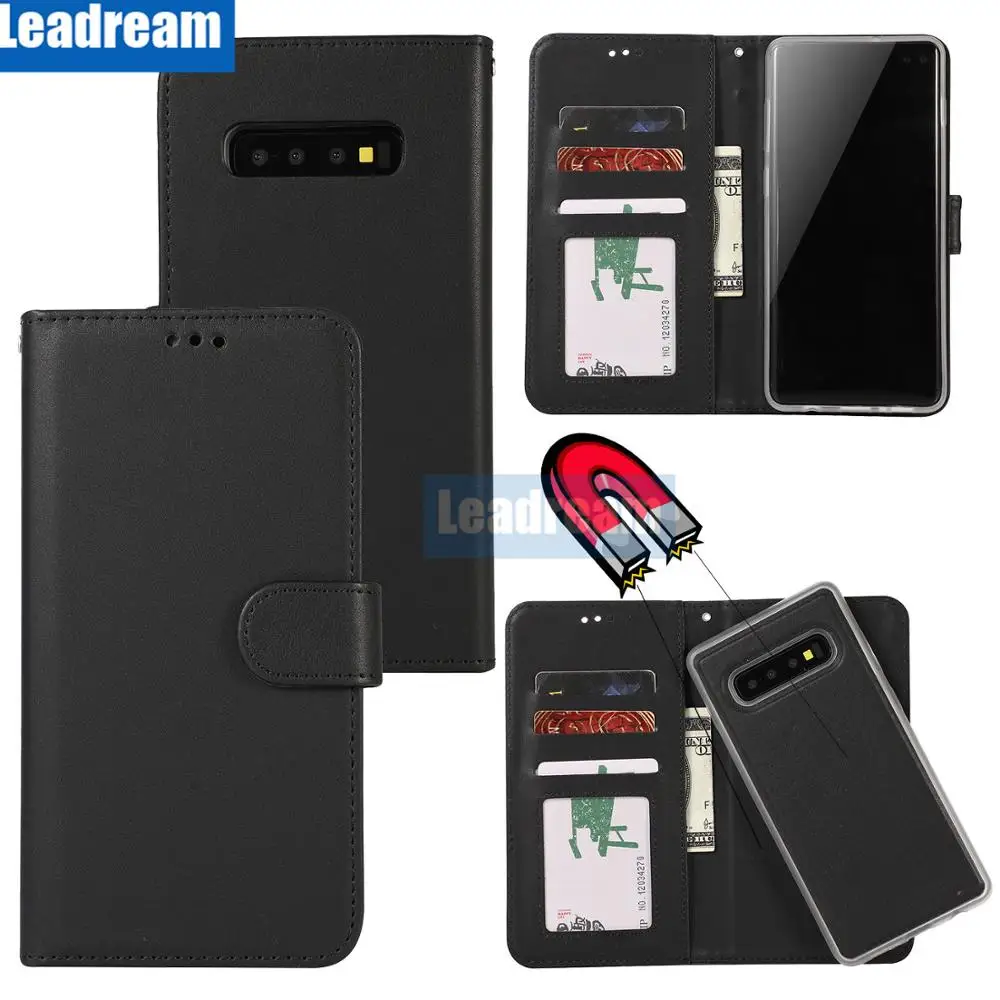 100 шт. 2:1 Магнитный чехол-книжка для samsung S10 Plus S10e S9 S8 Plus S7 S6 edge кожаный чехол-кошелек