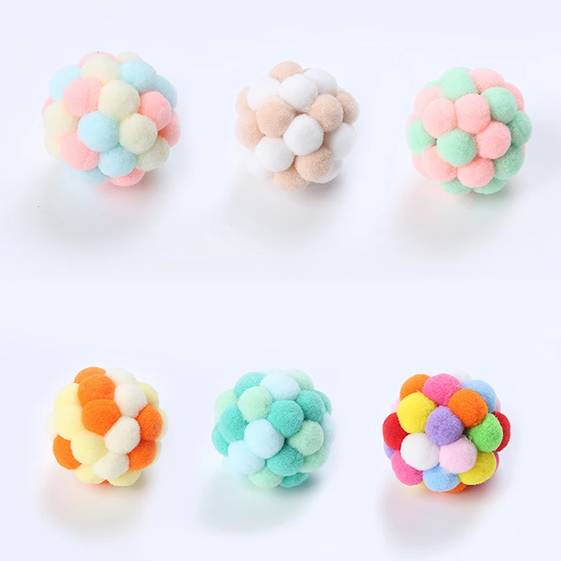 Cat Interactive Toy Cat Toy Balls Mouse Cage Toys Plush Artificial Colorful Cat Teaser Toy Pet Supplies Interactive Plush Toy