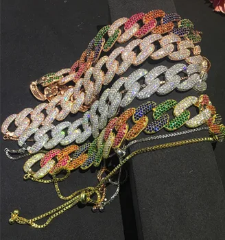 

Accking Luxury multicolor Colorful Chain For Women and men Party Dubai African Tribe Necklace CZ Crystal jewelry gift women