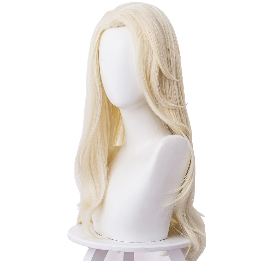 65cm Adult Princess Elsa Cosplay Wigs Straight Heat Resistant Synthetic Hair Party Wigs Women Girls