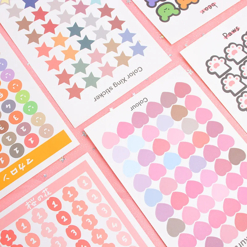 Yisuremia Kawaii Cute 2 шт./лот Dot Love декоративные клейкие наклейки DIY планировщик