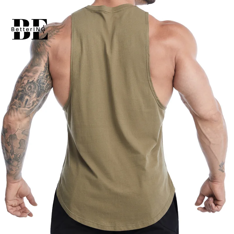 2021 Men's New Sports Vests Loose Elastic Large Size Sleeveless Fitness Clothes Running Basketball Cotton Vests Summer