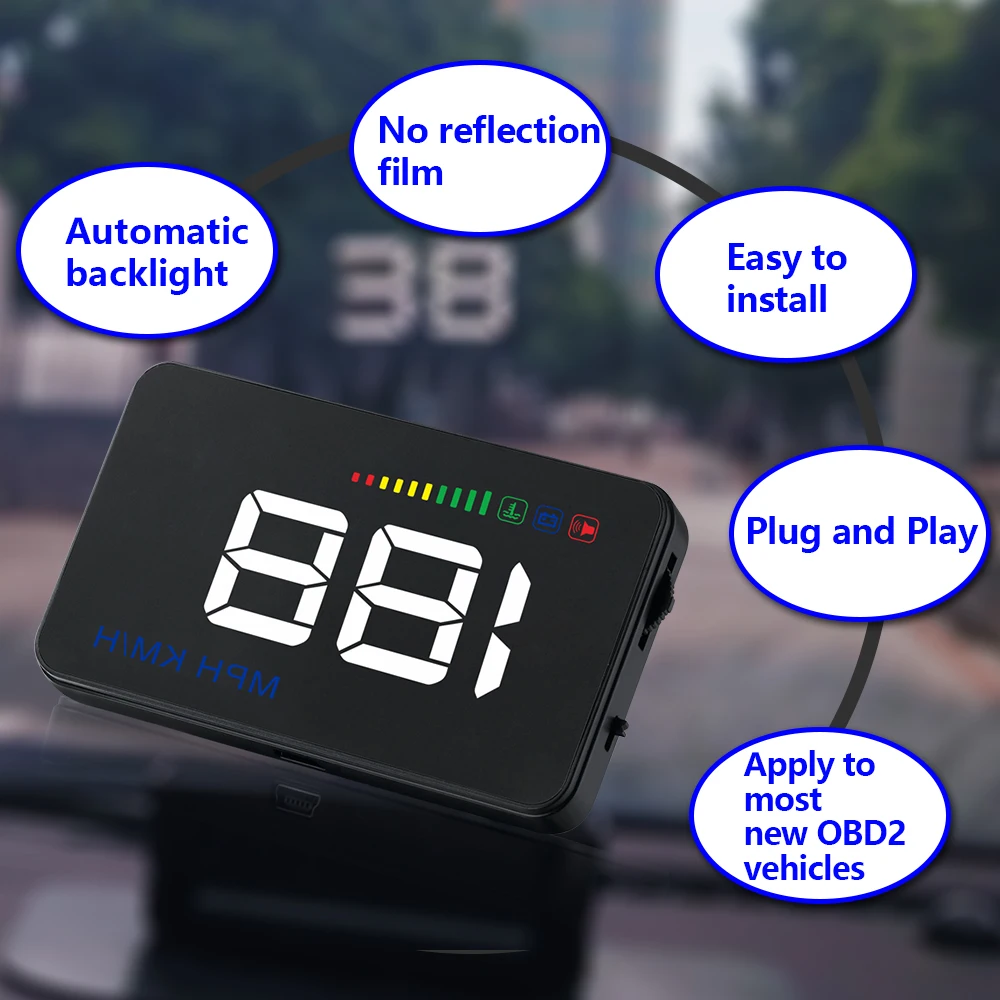 A500 HUD OBD дисплей компьютер hud obd2 проектор скорости автомобиля цифровой дисплей датчик температуры диагностический инструмент 3,5"
