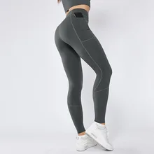 Женские обтягивающие спортивные сексуальные штаны для йоги с высокой талией, леггинсы с карманами для телефона, штаны для тренировок с эффектом пуш-ап, 4 варианта растягивания