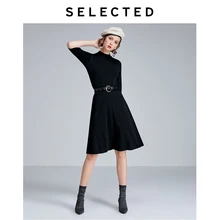 Las mujeres seleccionadas Slim negro paraguas vestido de punto | 419346515(China)