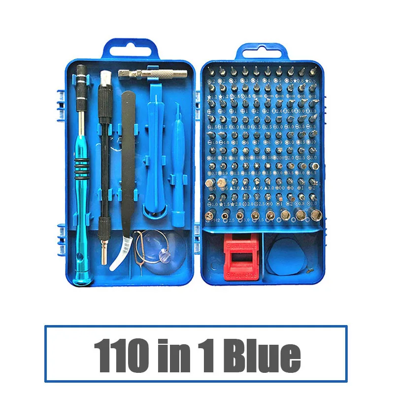 110 IN 1 BLUE QUK отвертка набор 115 в 1 прецизионный отвертка Бит Torx трещотка Магнитная Изолированная биты Мультитулы ремонт телефонов ручные инструменты - Цвет: 110 IN 1 BLUE