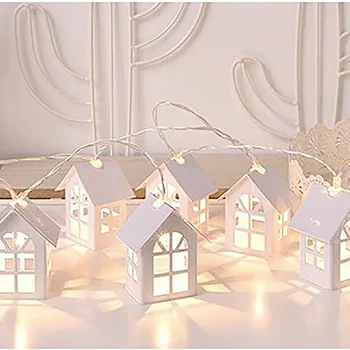 

Simple House Shape LED Light String Cute Mini House Room Decoration Rope Lamp LED Night Light String1.5M