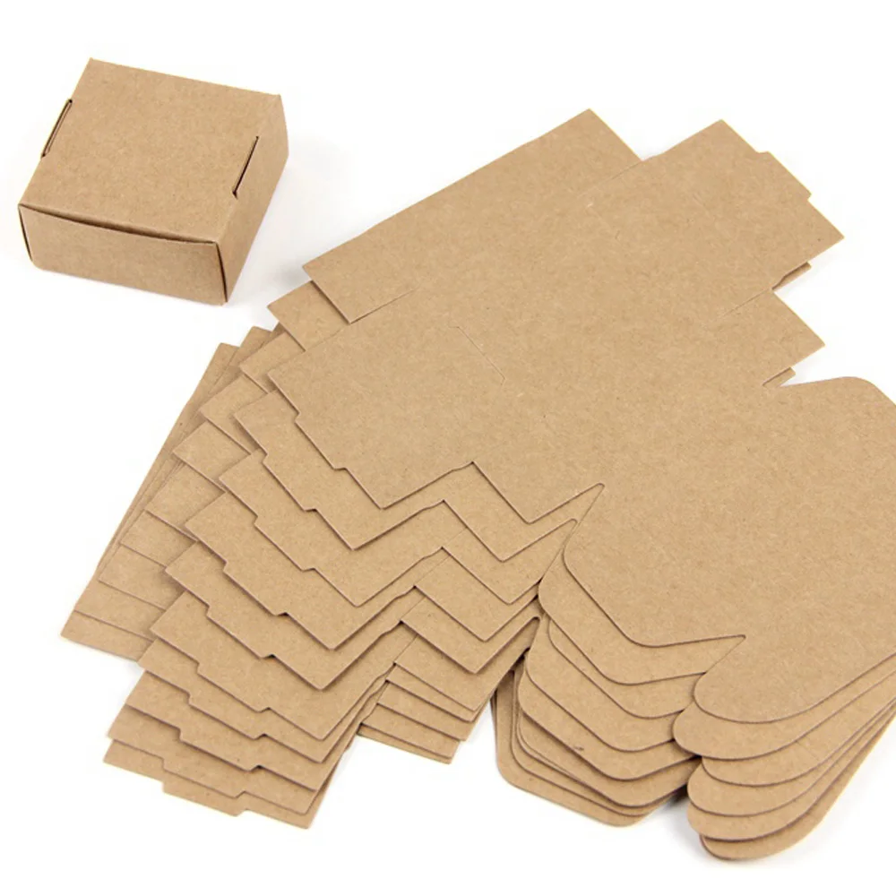 50 шт. картонная мини-коробка размером 5,5 см x 5,5 см x 2,5 см DIY Крафт-Бумага Коробка для мыла Ювелирная упаковка подарочная коробка