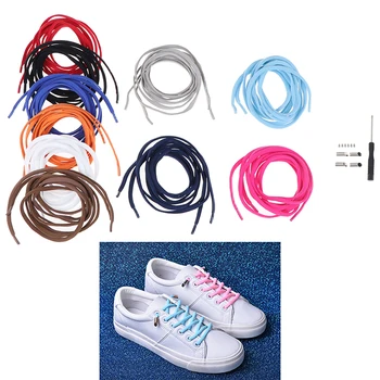 

1Pair Kids Adult Quick Lazy Sneakers Shoelace Elastic Lace No Tie Shoe Laces Solid Color Semicircle Shoelaces