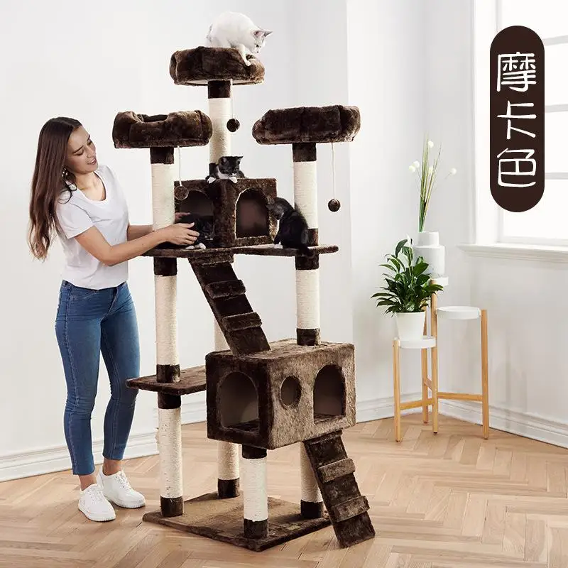 Игрушка для домашних животных, скалолазание для кошек с кошачьим туалетом, большая игрушка для кошек, вилла, многослойная скалолазационная доска для кошек - Цвет: A3