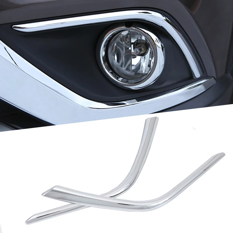 

For Mitsubishi Outlander 2019 2PCS ABS Chrome Car Front Headlight Fog Lamp Cover Trim Car Styling Accessories