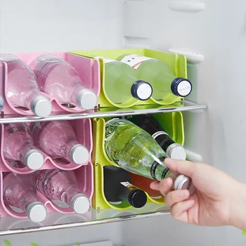 

Kitchen Refrigerator Drinks Beer Champagne Wine Storage Rack Stackable Non-slip Storage Rack Food-grade Material Kitchen Tools