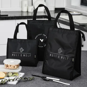 

Bag For Lunch Fashion Women Large Capacity Letter Print Waterproof Lunch Bags Solid Color Carry On Shoulder Handbag C50