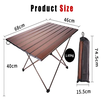 

Aluminum Portable Folding Table For Outdoor Activities Camping Large Foldable Picnic Desk BBQ Table
