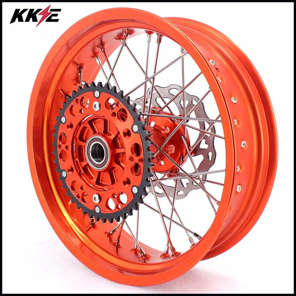 KKE 3,5/4,25 Supermoto Motard Cush приводные колеса диски набор для KTM 690 SMC 2007-2011 оранжевый обод диски